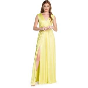 Dress the Population Krista Gown Women's Large Lemongrass Sleeveless Maxi NWT